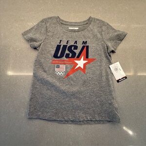NWT-Team USA Gray Little Kid XS Short Sleeve Shirt New